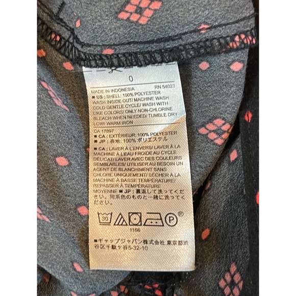 Banana Republic Women Geometric Romper Front Button Drawstring 3/4 Sleeve Blue 0 - Picture 8 of 9